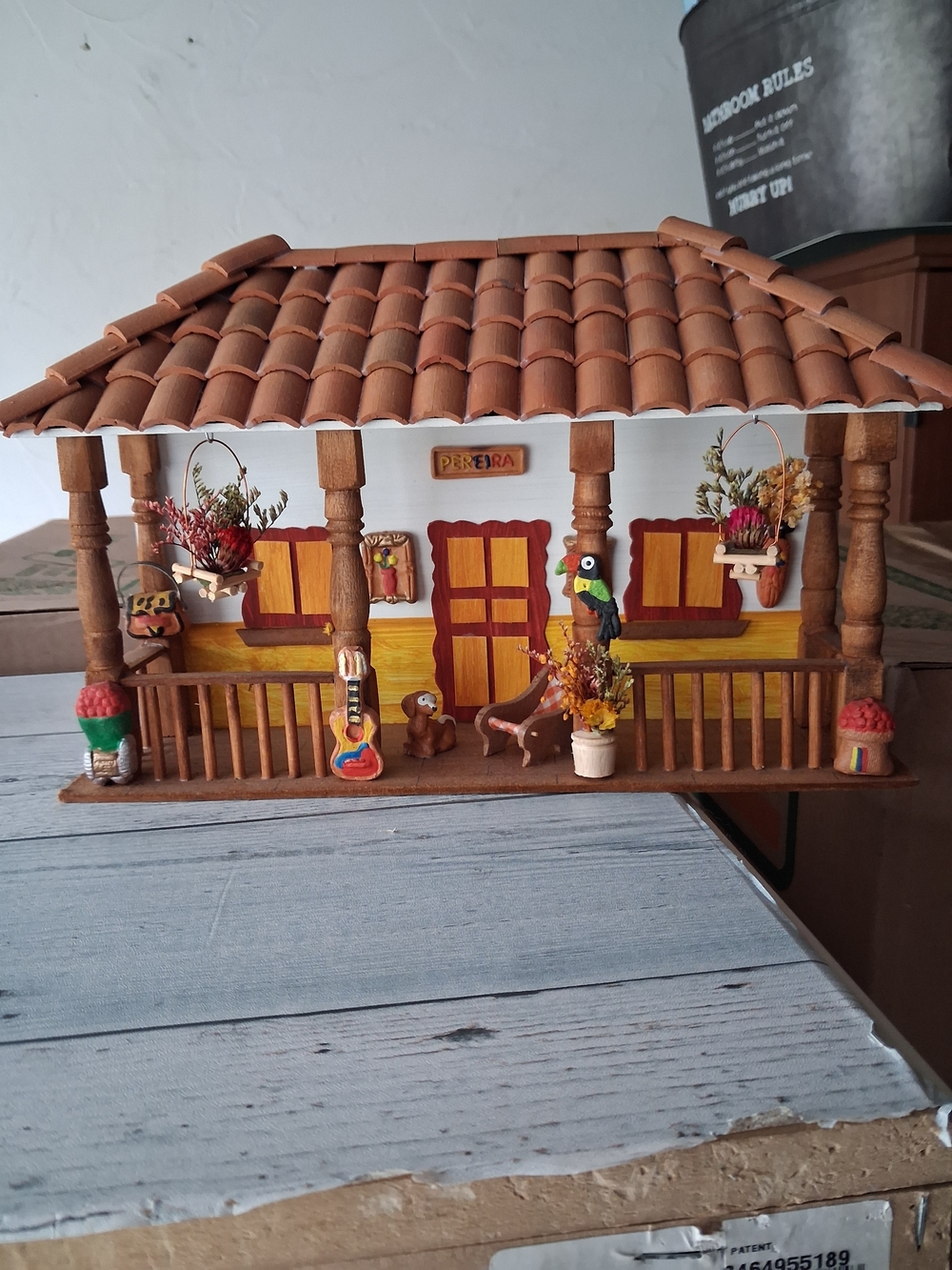Handcrafted Brown Clay Roof Miniature House Decor - Artisan Home Accent